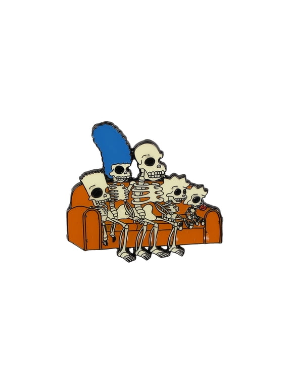 Treehouse Of Horror Couch Skeleton Family Enamel Pin