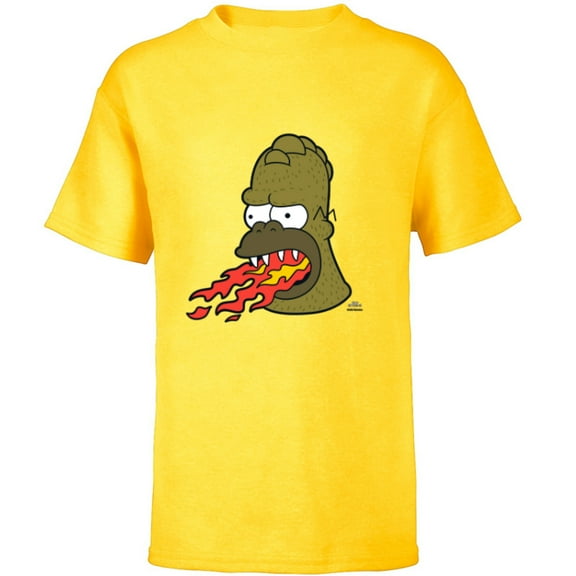 The Simpsons Treehouse of Horror Fire Breathing Homerzilla - Short Sleeve T-Shirt for Kids - Customized-Sunflower