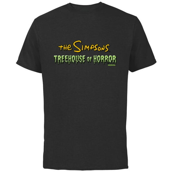 The Simpsons Treehouse of Horror Halloween Logo - Short Sleeve Cotton T-Shirt for Adults - Customized-Black