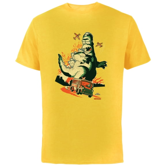 The Simpsons Treehouse of Horror Homerzilla Terror - Short Sleeve Cotton T-Shirt for Adults - Customized-Yellow