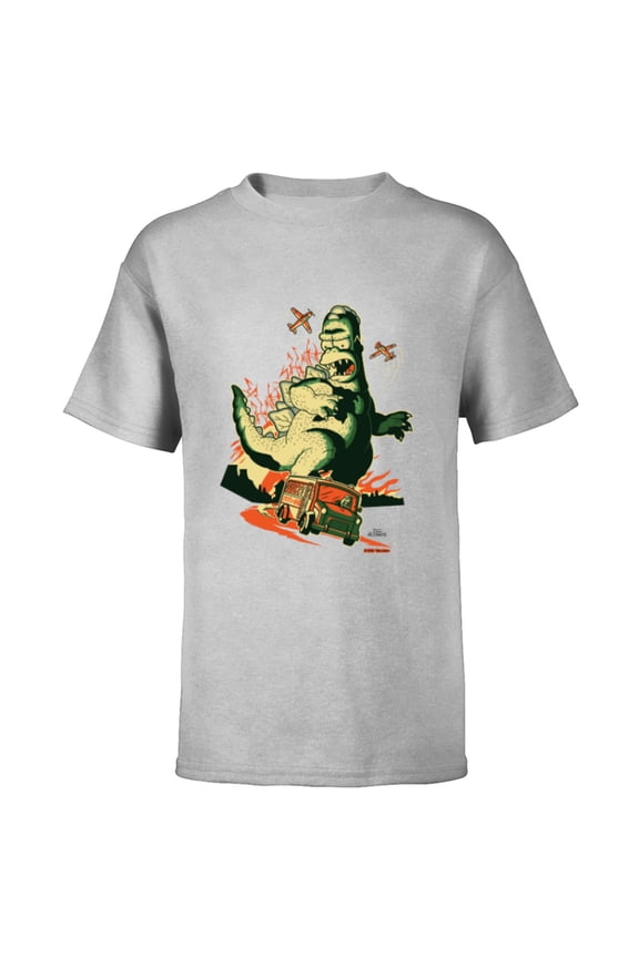 Treehouse of Horror Homerzilla Terror - Short Sleeve T-Shirt for Kids - Customized-Athletic Heather