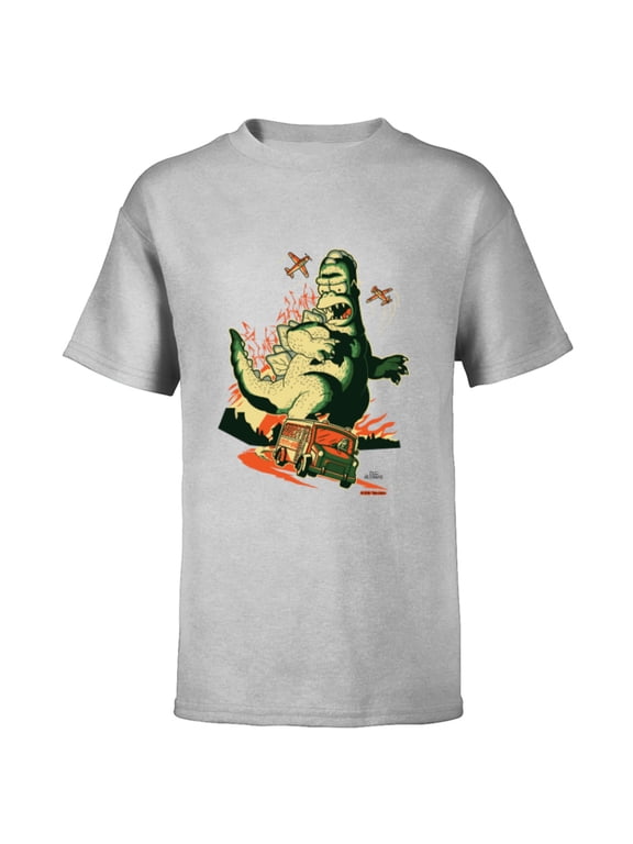 Treehouse of Horror Homerzilla Terror - Short Sleeve T-Shirt for Kids - Customized-Athletic Heather