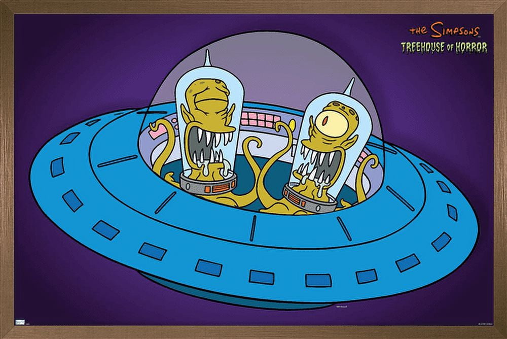The Simpsons: Treehouse of Horror - Kang and Kodos Wall Poster, 14.725" x 22.375", Framed