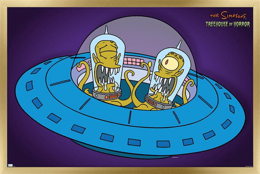 The Simpsons: Treehouse of Horror - Kang and Kodos Wall Poster, 22.375" x 34", Framed