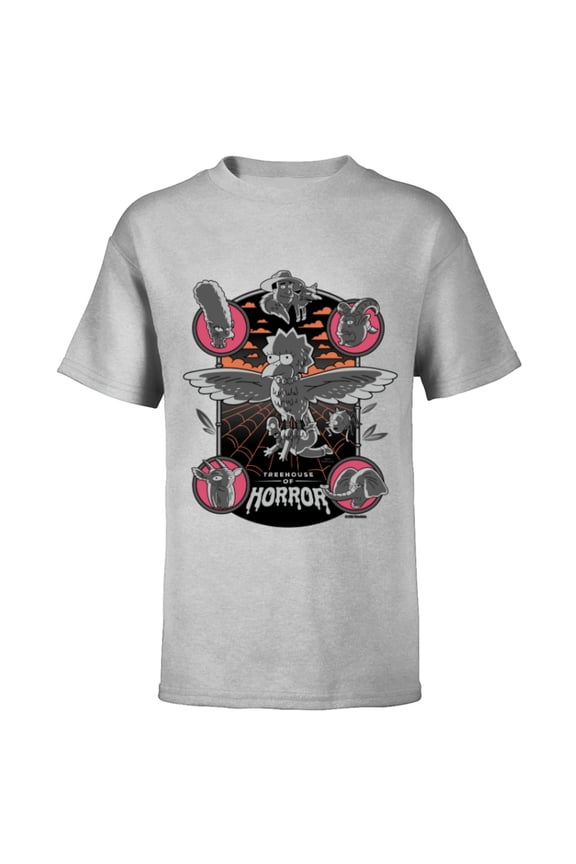 Treehouse of Horror Poster - Short Sleeve T-Shirt for Kids - Customized-Athletic Heather