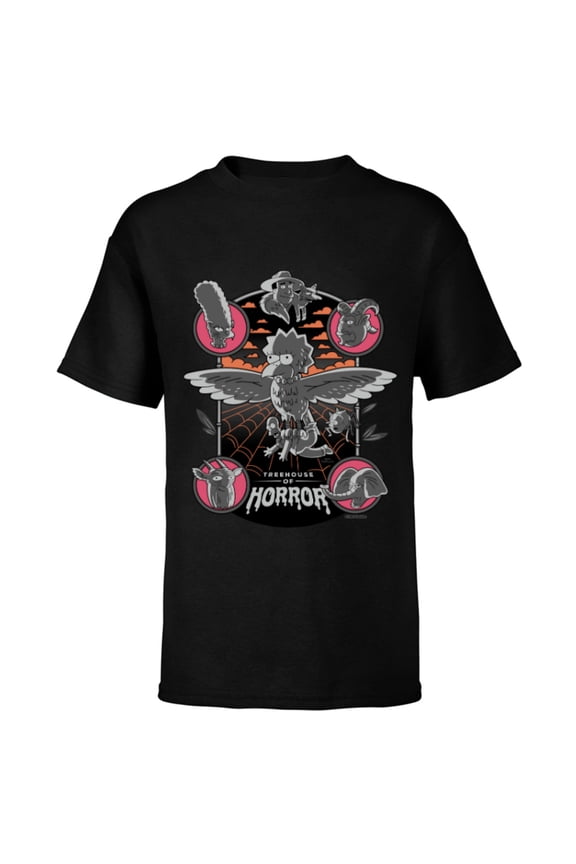Treehouse of Horror Poster - Short Sleeve T-Shirt for Kids - Customized-Black