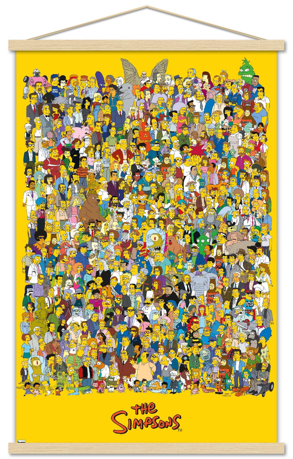 The Simpsons - Universe 21 Wall Poster with Wooden Magnetic Frame, 22.375" x 34"