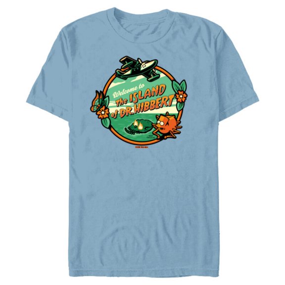 The Simpsons Welcome to the Island of Dr. Hibbert Halloween - Short Sleeve Blended T-Shirt for Adults - Customized-Celadon Snow Heather