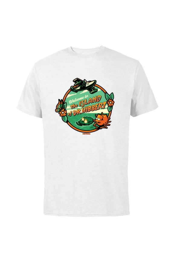 Welcome to the Island of Dr. Hibbert Halloween - Short Sleeve Cotton T-Shirt for Adults - Customized-White