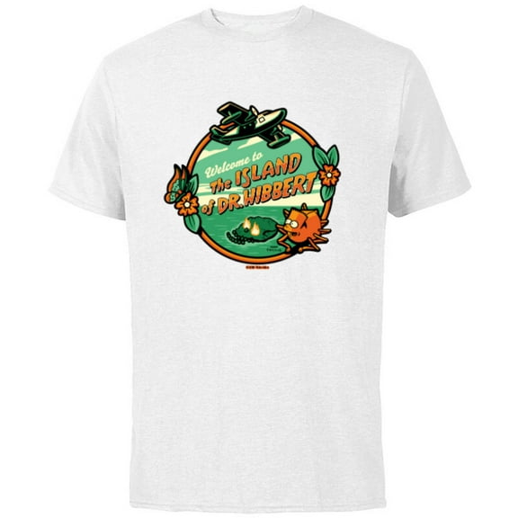 The Simpsons Welcome to the Island of Dr. Hibbert Halloween - Short Sleeve Cotton T-Shirt for Adults - Customized-White