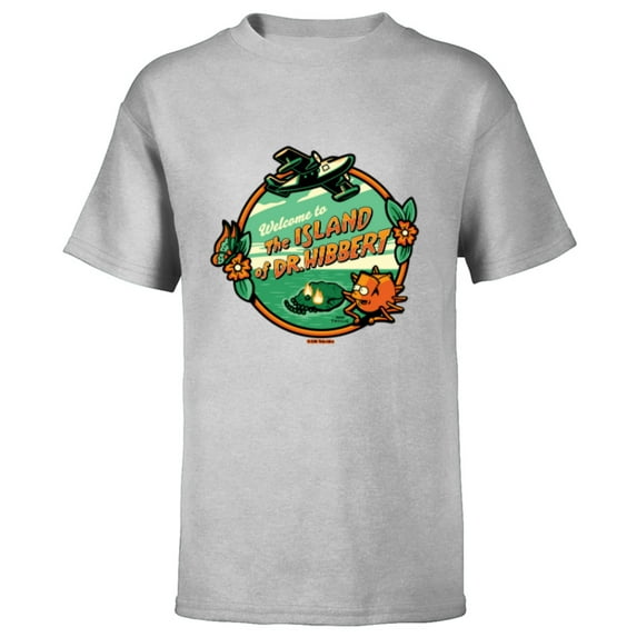 The Simpsons Welcome to the Island of Dr. Hibbert Halloween - Short Sleeve T-Shirt for Kids - Customized-Athletic Heather