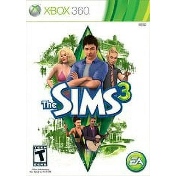 Restored The Sims 3, by Electronic Arts for Xbox 360, Life Simulation Video Game, 1 Offline Player