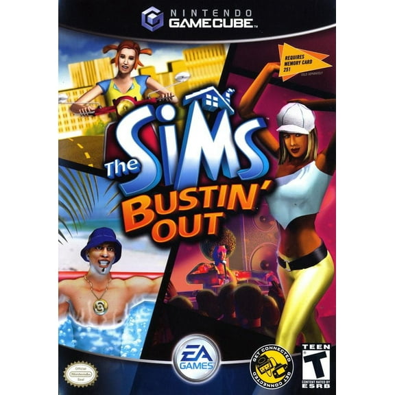 Restored The Sims: Bustin Out Nintendo GameCube Physical Simulation Video Game
