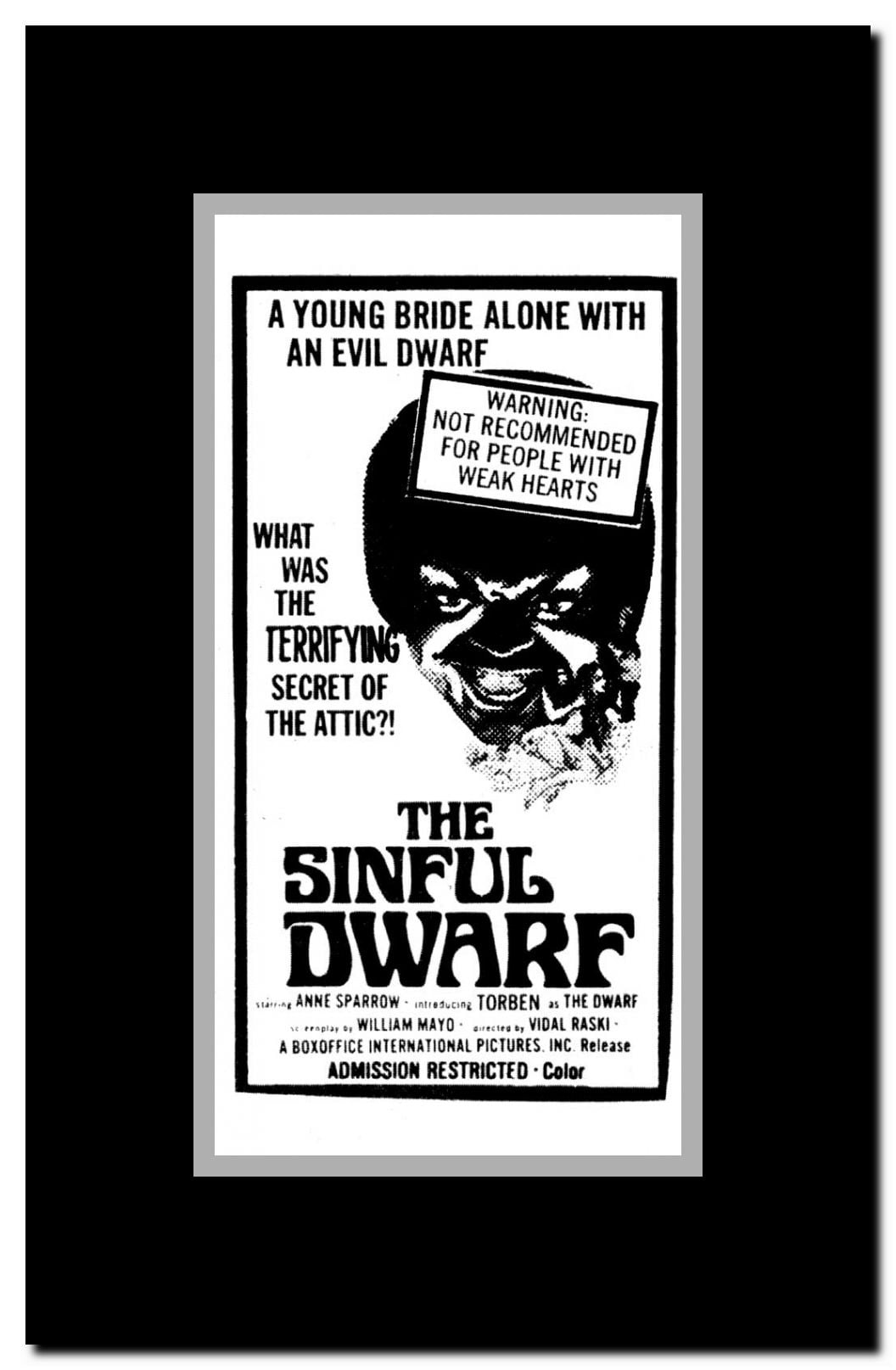 The Sinful Dwarf Framed Movie Poster