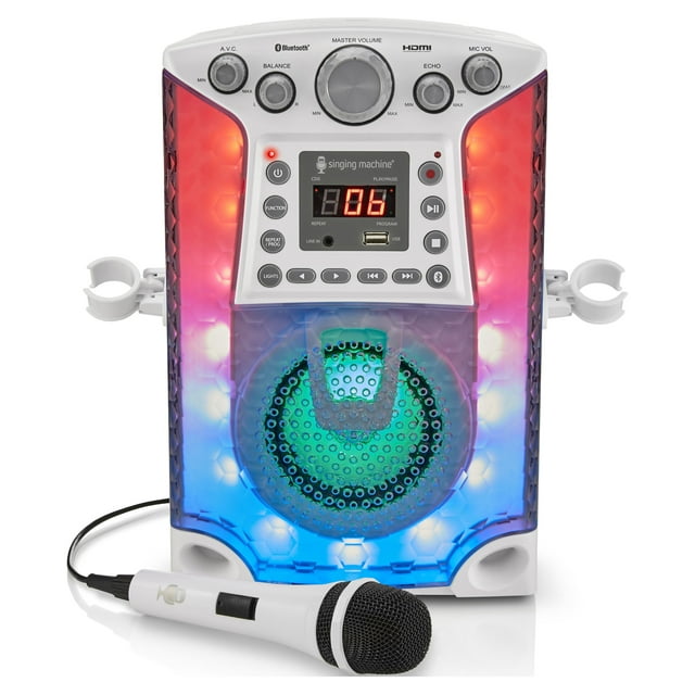 The Singing Machine Bluetooth CD+G Karaoke System with LED Lights