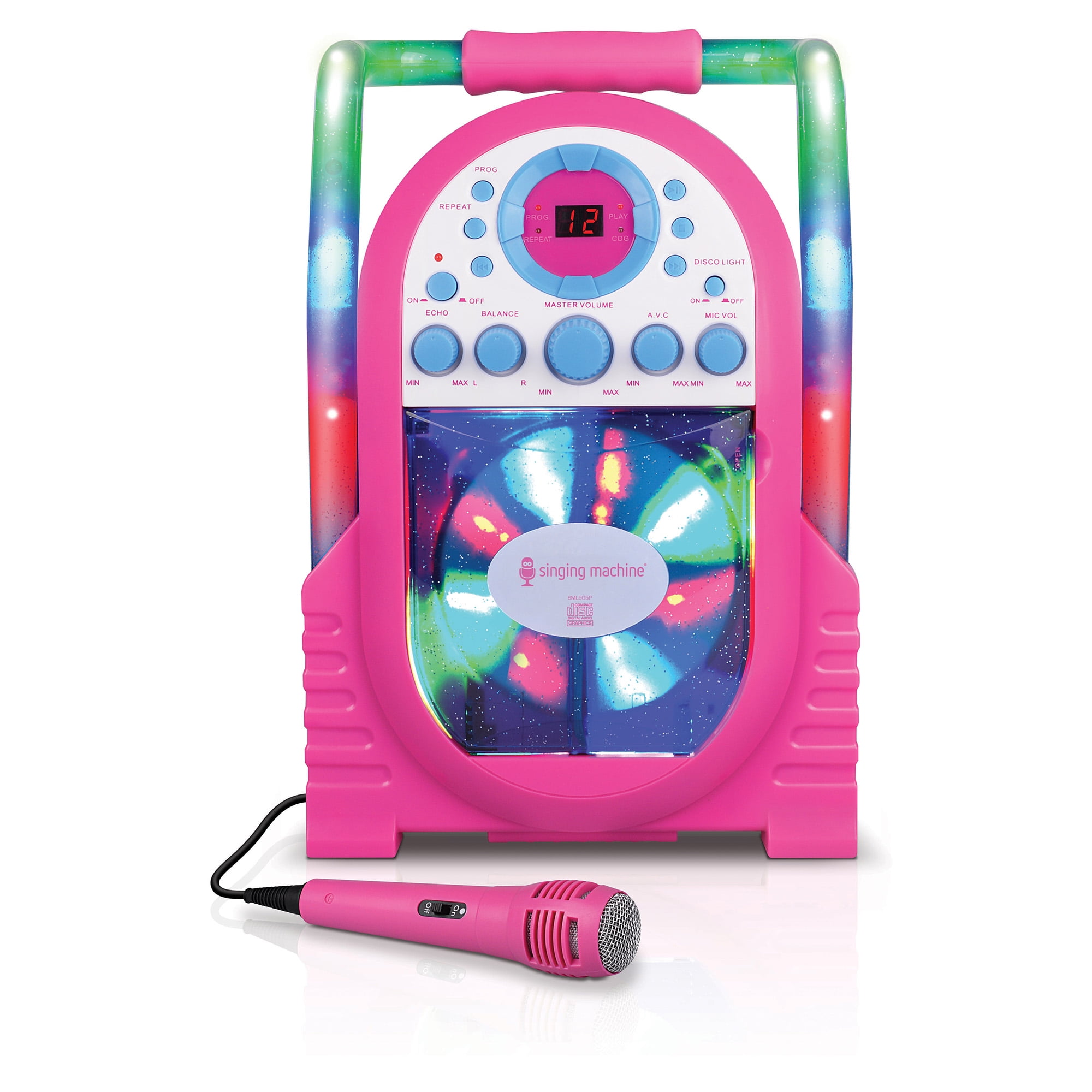 The Singing Machine SML505P Portable CD + G Karaoke System with LED