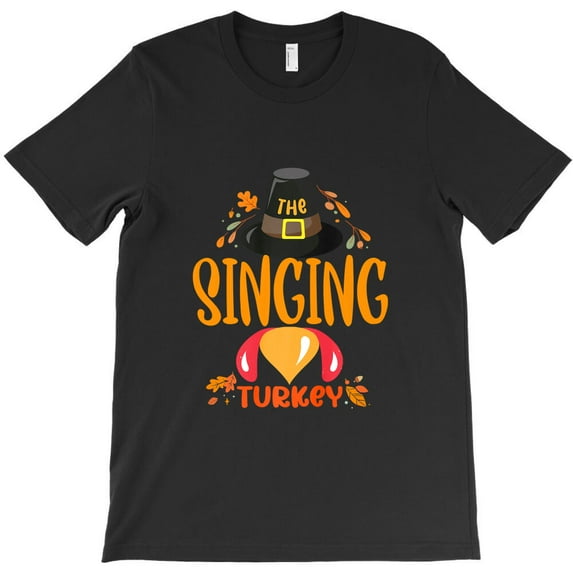 The Singing Turkey Family Thanksgiving Outfits Matching Sets Premium G23461 Unisex T-Shirt, Up to Size 5XL