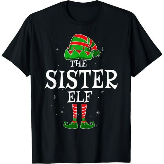 The Sister Elf Group Matching Family Christmas Girl Funny T-Shirt