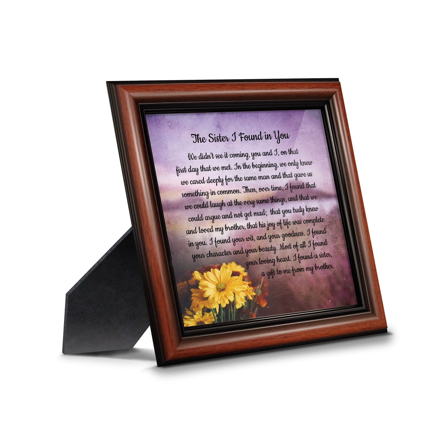 The Sister I Found In You, Gift for Sister In Lawâ€™s Birthday or Christmas, Sister of the Bride or Groom Wedding Day Gift, Framed Poem, 8739W
