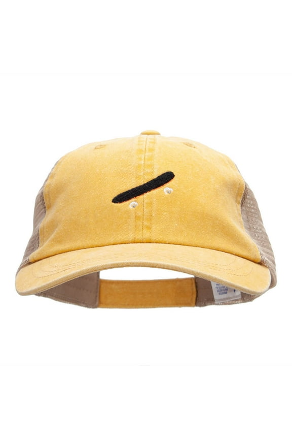 The Skateboard Embroidered Washed Trucker Cap - Mango Tan OSFM