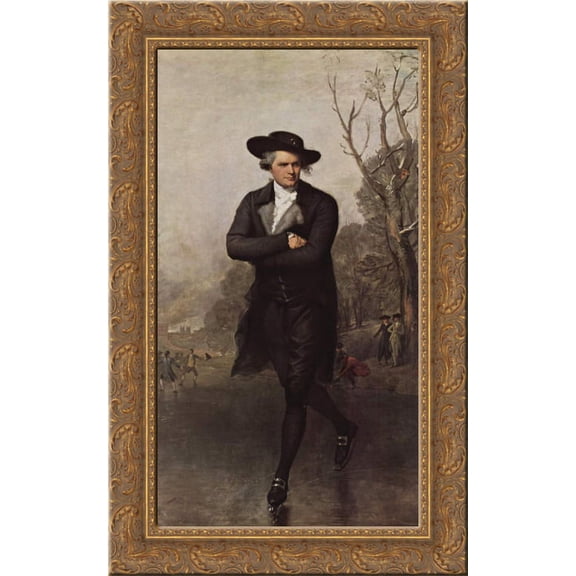 The Skater (Portrait of William Grant) 24x16 Gold Ornate Wood Framed Canvas Art by Gilbert Stuart