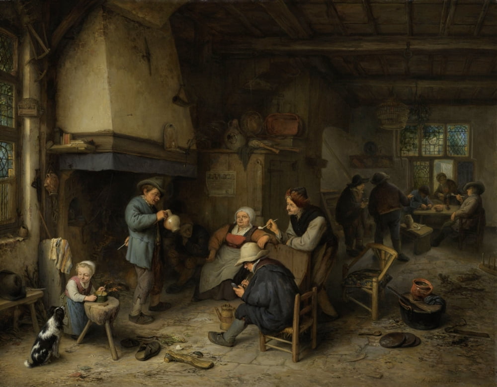 The Skaters Peasants In An Interior Canvas Art - (36 x 24)