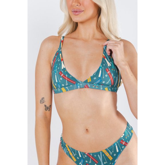 The Ski In Ski Out - Shinesty Retro Ski Boob Hammock Triangle Bralette XL