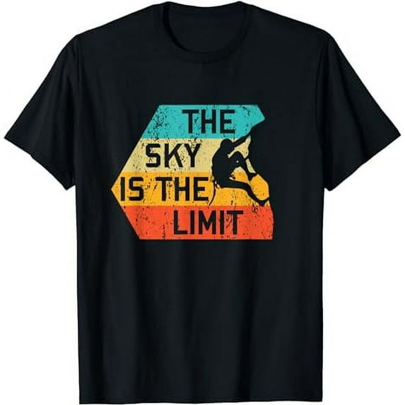 The Sky Is The Limit Retro Rock Climbing Vintage Climber T-Shirt