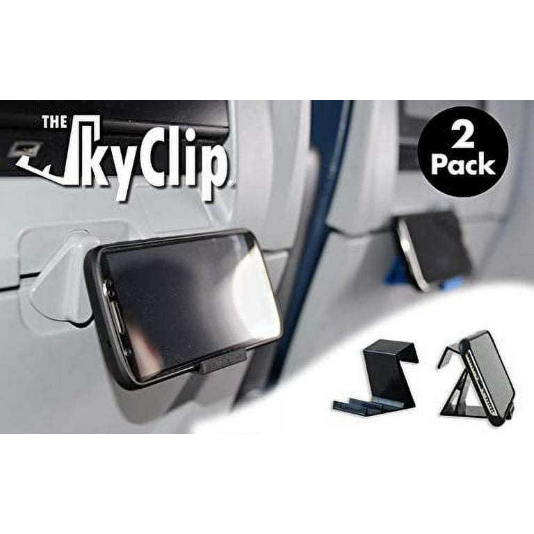  The SkyClip Soporte de mesa para teléfono celular de avión para  la parte trasera del asiento y soporte resistente para teléfono, compatible  con iPhone, Android, tabletas y lectores, imprescindible para viajar (