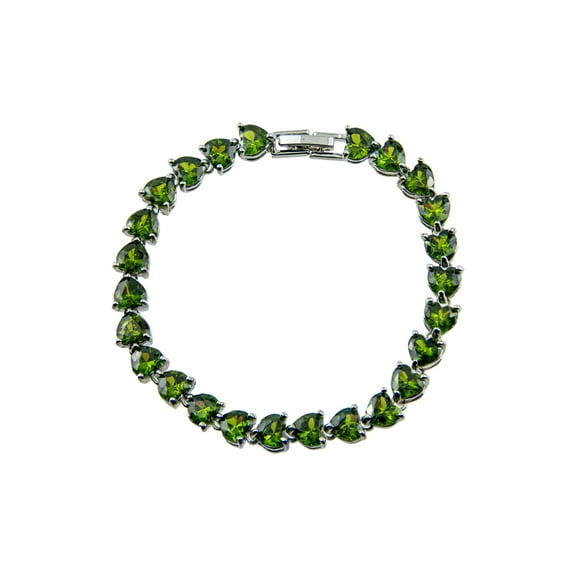 The Skyline Collection May Birthstone Simulated Emerald Heart Tennis Bracelet