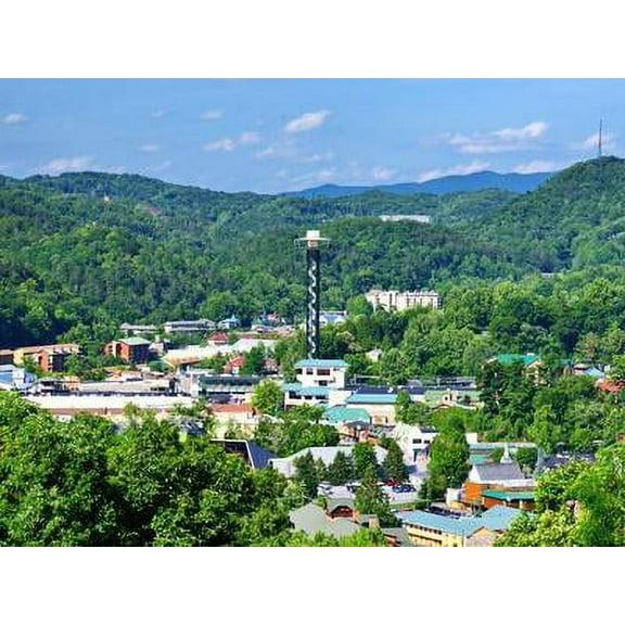The Skyline of Downtown Gatlinburg, Tennessee, USA in the Great Smoky Mountains, Unframed Photographic Print Wall Art by SeanPavonePhoto Sold by Art.Com