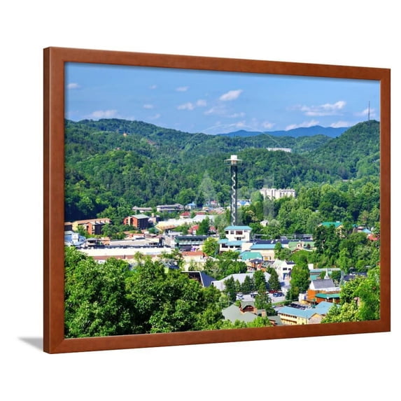 The Skyline of Downtown Gatlinburg, Tennessee, USA in the Great Smoky Mountains, Framed Art Print Wall Art by SeanPavonePhoto Sold by Art.Com