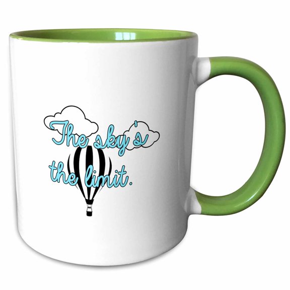 3drose, the Skys the Limit, 11oz Two-tone Green Mug