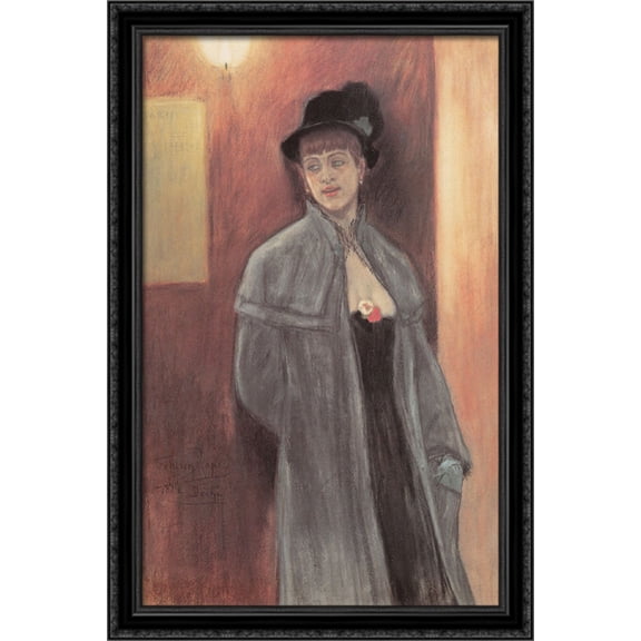 The Slag 28x40 Large Black Ornate Wood Framed Canvas Art by Felicien Rops