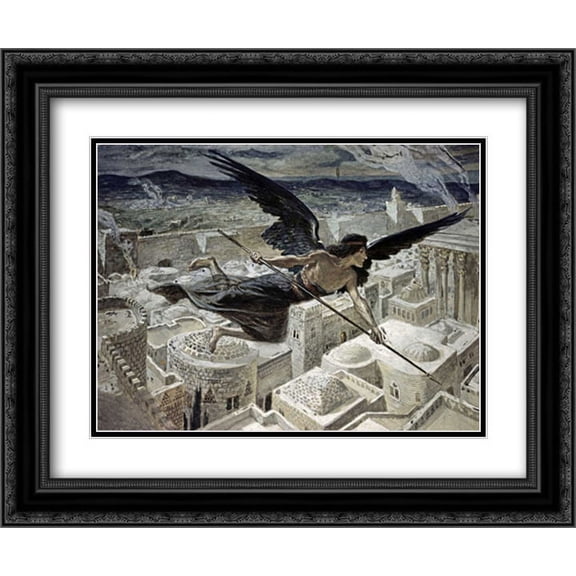 The Slaying of the Assyrians 2x Matted 24x20 Black Ornate Framed Art Print by Tissot, James Jacques