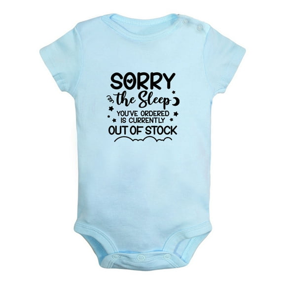 The Sleep You've Ordered Is Currently Out Of Stock Funny Rompers For Babies, Newborn Baby Unisex Bodysuits, Infant Jumpsuits, Toddler 0-12 Months Kids One-Piece Oufits (Blue, 6-12 Months)