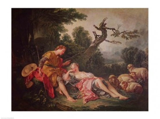 The Sleeping Shepherdess Canvas Art - Francois Boucher (24 x 18)