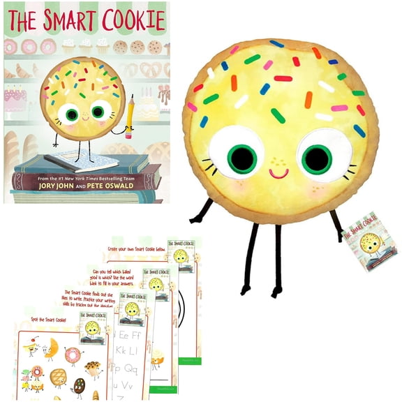 The Smart Cookie Gift Set with Hardcover by Jory John & Pete Oswald (The Food Group Series), Book Character Plush Toy, and Activity Pages (Humorous, Creative, Fun, and Educational Adventures)