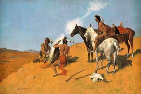 The Smoke Signal Canvas Art - Frederic Remington (12 x 18)