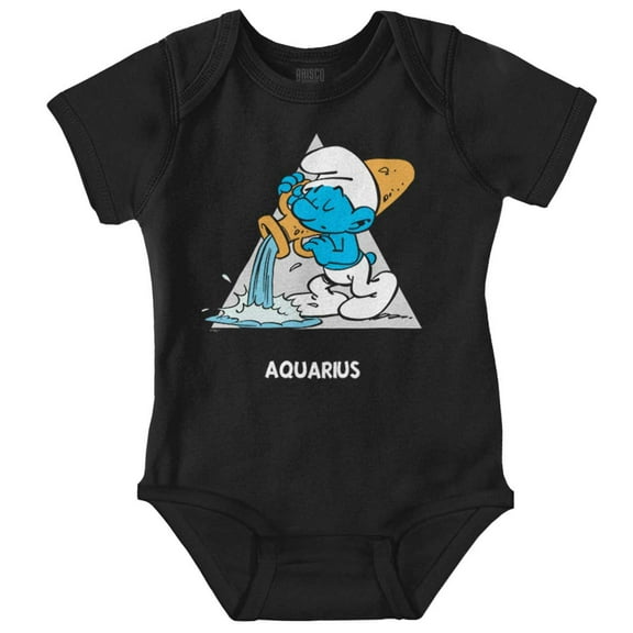 The Smurfs Aquarius Zodiac Sign Romper Boys or Girls Infant Baby Brisco Brands 18M