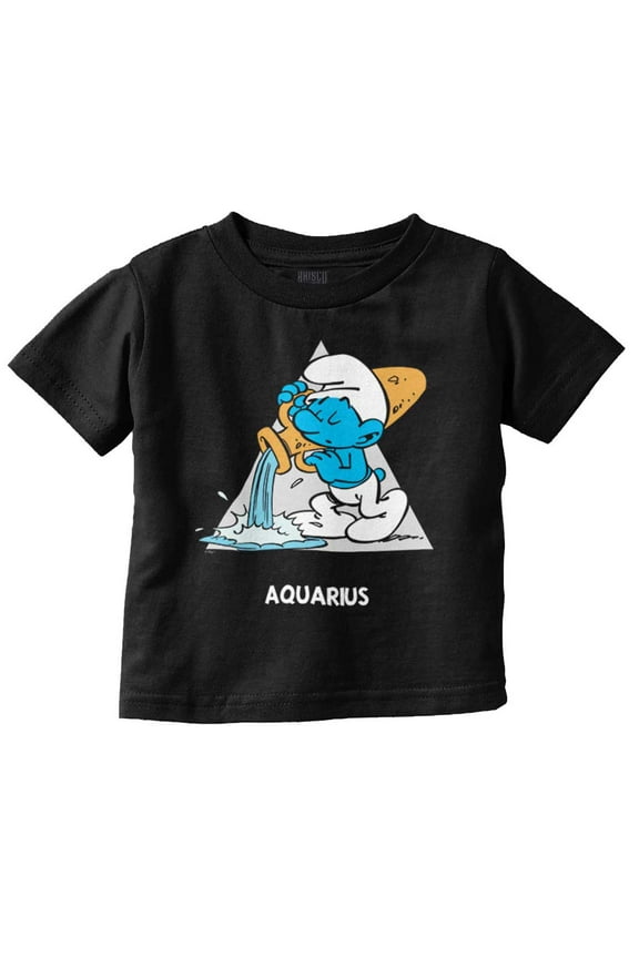 The Smurfs Aquarius Zodiac Sign Toddler Boy Girl T Shirt Infant Toddler Brisco Brands 12M
