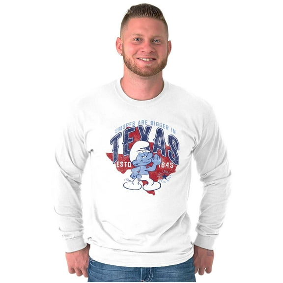 The Smurfs Are Bigger in Texas State Long Sleeve TShirt Men Women Brisco Brands S