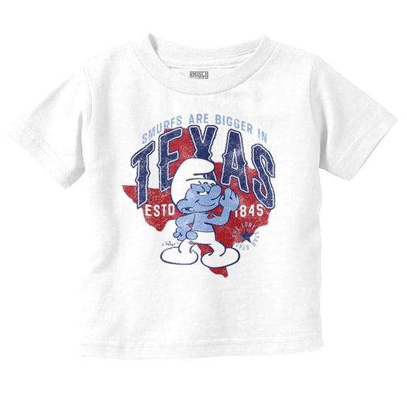 The Smurfs Are Bigger in Texas State Toddler Boy Girl T Shirt Infant Toddler Brisco Brands 6M