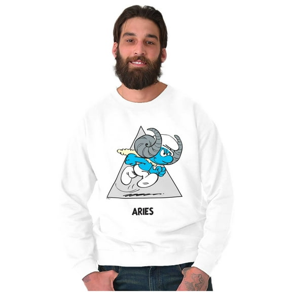 The Smurfs Aries Ram Zodiac Sign Sweatshirt for Men or Women Brisco Brands S