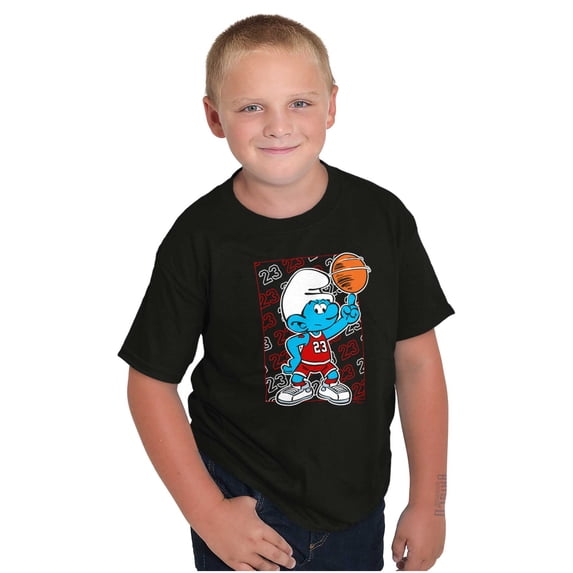 The Smurfs Athlete Basketball Player Crewneck T Shirts Boy Girl Teen Brisco Brands L