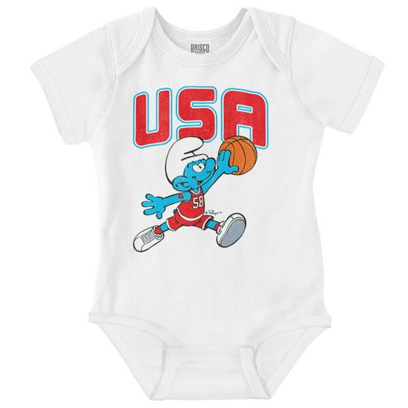 The Smurfs Basketball Player Team USA Bodysuit Jumper Boys Infant Baby Brisco Brands 18M