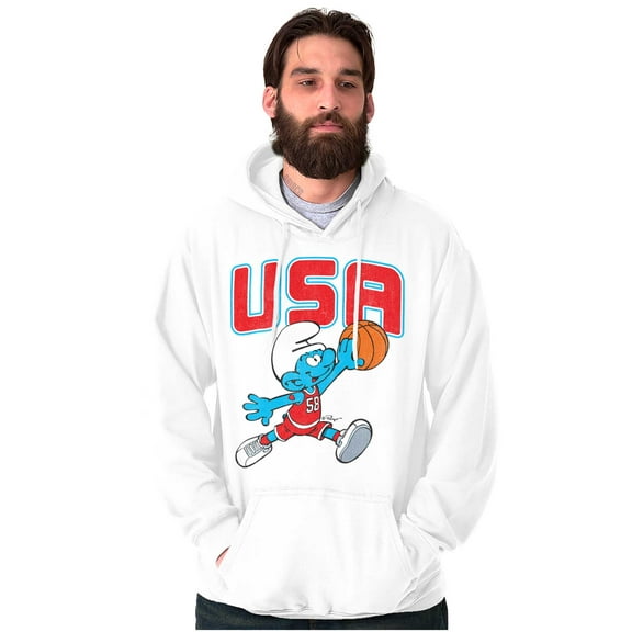 The Smurfs Basketball Player Team USA Hoodie Hooded Sweatshirt Men Brisco Brands L