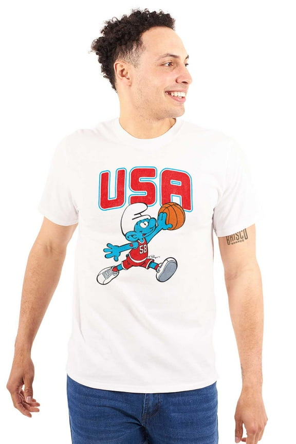 The Smurfs Basketball Player Team USA Men's Graphic T Shirt Tees Brisco Brands S