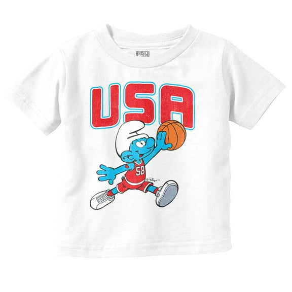 The Smurfs Basketball Player Team USA Youth T Shirt Tee Boys Infant Toddler Brisco Brands 6M
