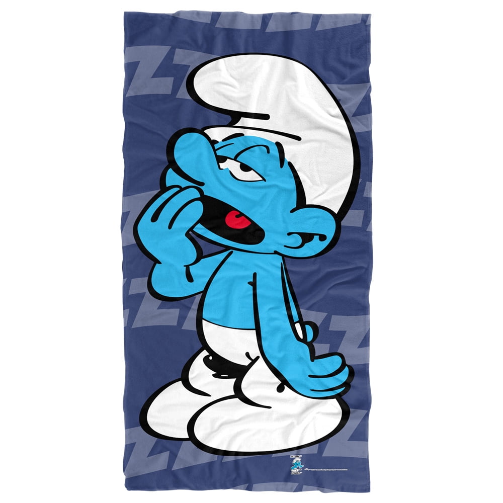 The Smurfs Beach Towel, 30'x60' Lazy Smurf Beach Towel